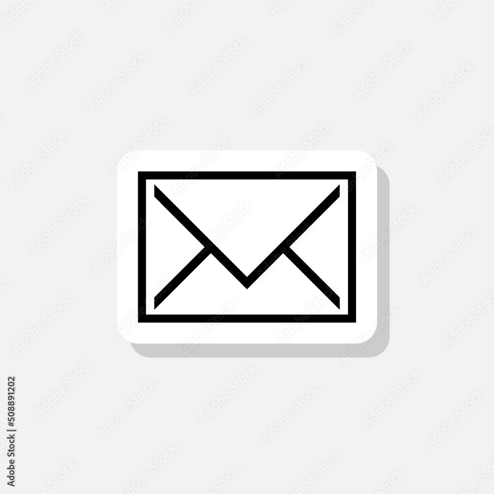 Poster email message line icon sticker sign for mobile concept and web design