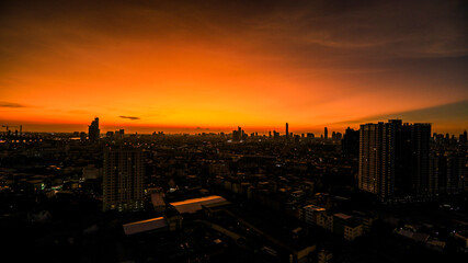 abstract background view of the colorful twilight sky.In the evening, the colorful changes (pink,...