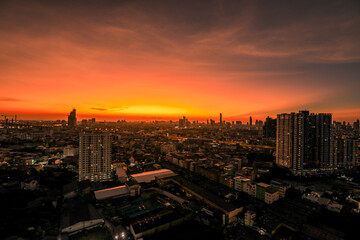 abstract background view of the colorful twilight sky.In the evening, the colorful changes (pink,...