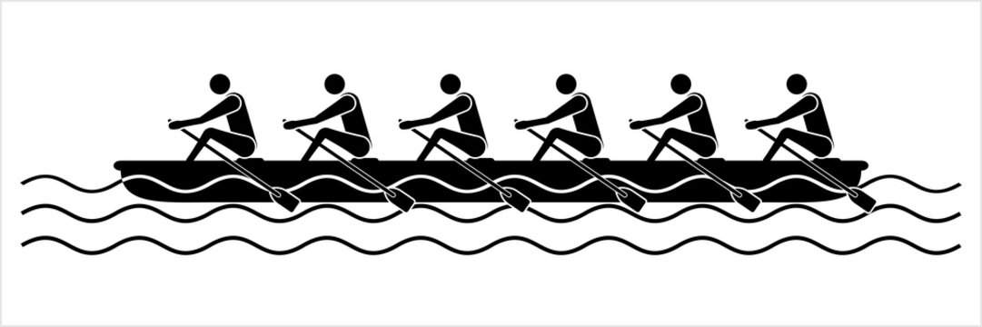 Rowing Team Icon, Water Sport Icon