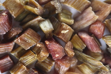 candied rheum background flat lay