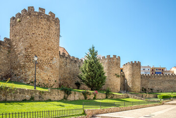 View at the Muralla Wall of town fortification of Plasencia - Spain