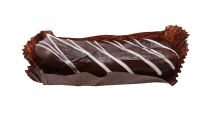 Eclair isolated on white background.
