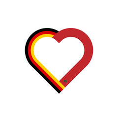 unity concept. heart ribbon icon of germany and morocco flags. vector illustration isolated on white background