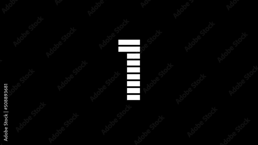Poster white picture of 1 on a black background. simple numbers for sports counting. records of athletes. d