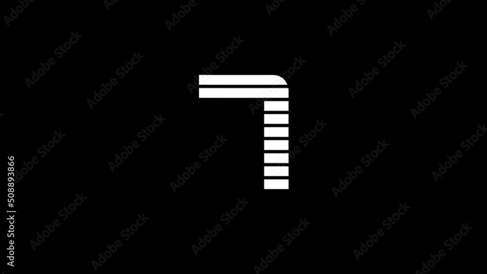 Poster white picture of 7 on a black background. simple numbers for sports counting. records of athletes. d
