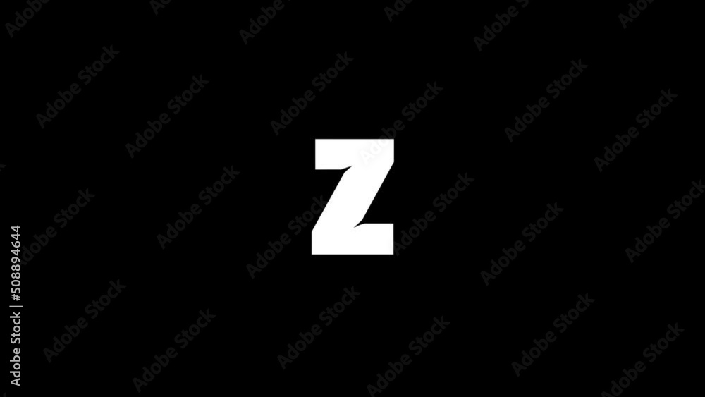 Poster white picture of z on a black background. american alphabet. english language for writing. distortio