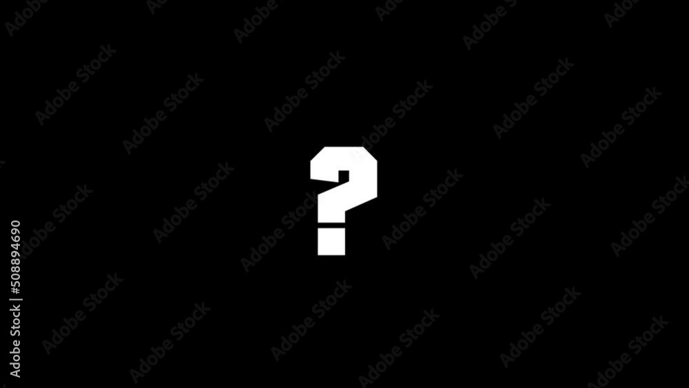 Poster white picture of question mark on a black background. american punctuation marks. distortion liquid 