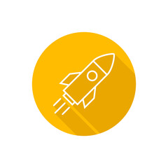 Rocket flat icon with shadown