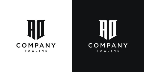 Creative Vintage Letter AD oe AO Monogram Logo Design Icon Template White and Black Background