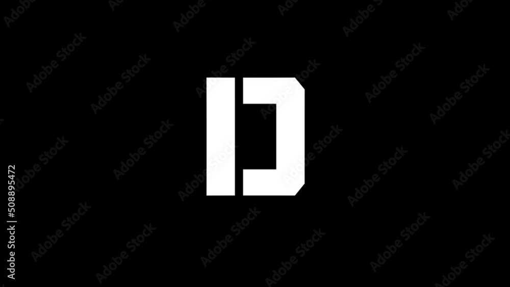Poster white picture of d on a black background. american alphabet. english language for writing. distortio