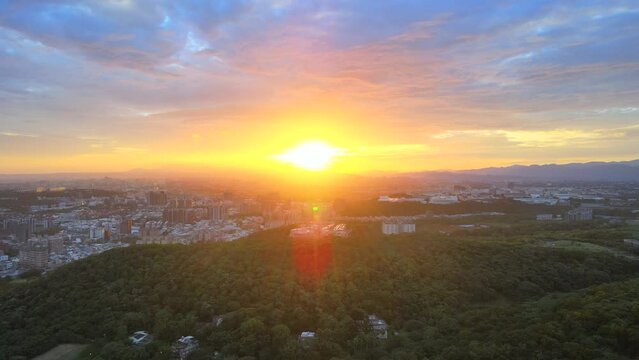 Sunrise in a small town in Taiwan