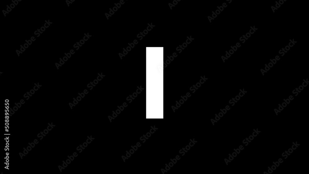 Poster white picture of i on a black background. american alphabet. english language for writing. distortio