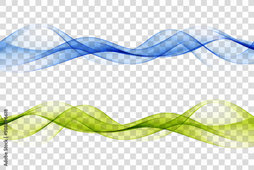 Poster blue and green abstract speed lines flow minimalistic fresh swoosh. wave transition separator templa