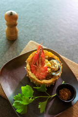 Thai foods : Pineapple Baked Rice This Food delicious  Pineapple Fried Rice with Shrimp Mussels currant and green peas is baked inside a carved pineapple for a unique tropical twis