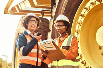 Two female mine workers on site