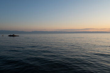 Summer sunset on Lake Baikal Siberia.