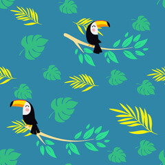 Seamless pattern cartoon tropical texture. Design for background, wallpaper, wrapping, fabric, apparel and all your creative projects
