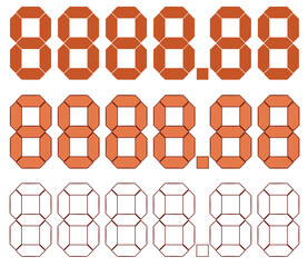 Digital number template. vector illustration
