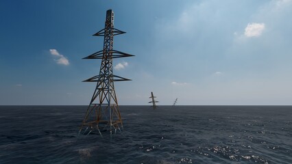 abandoned power grid at sea