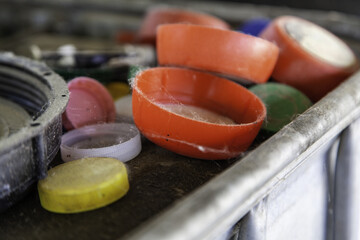 Dirty plastic caps