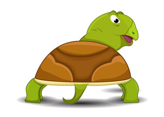 cartoon turtle character look back