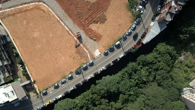 Curved roads and buildings in Taiwan