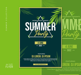 Summer Party flyer design, Summer Collection