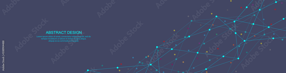 Wall mural abstract technology background of global network connection and communication with connecting the do