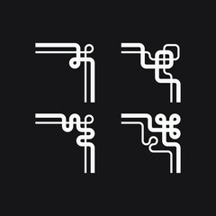 Frame corner decorative. Set of frame element.