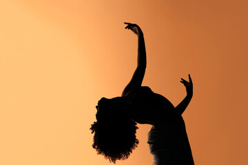 Afro Woman Dancing Silhouette