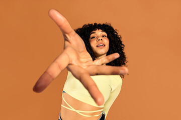 Afro Girl Dancing in Studio