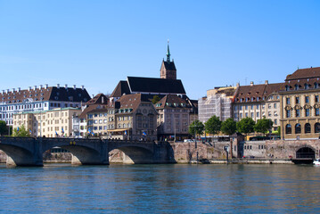 Martin's Church at the old town of City of Basel on a sunny spring day. Photo taken May 11th, 2022, Basel, Switzerland.