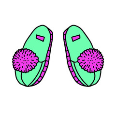 Digital illustration of cute slippers