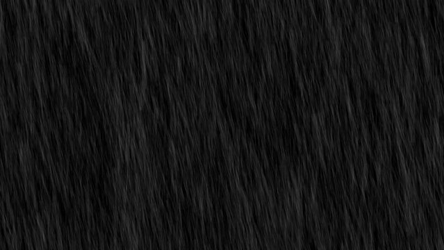 heavy rain looping over black background. Isolated Rain Loop on Black and green screen