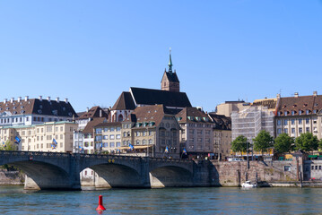 Martin's Church at the old town of City of Basel on a sunny spring day. Photo taken May 11th, 2022, Basel, Switzerland.