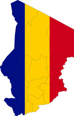 Set of territories of the country with the flag of Chad