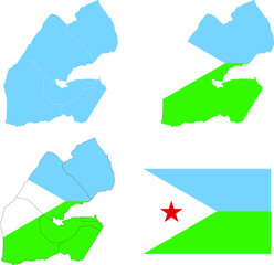 Set of territories of the country with the flag of Djibouti