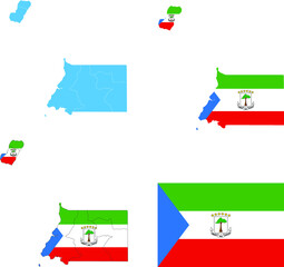 Set of territories of the country with the flag of Equatorial Guinea