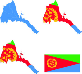 Set of territories of the country with the flag of Eritrea