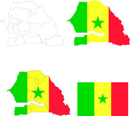 Set of territories of the country with the flag of Senegal