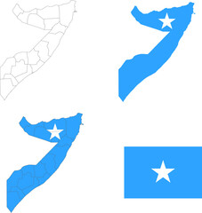 Set of territories of the country with the flag of Somalia