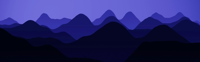 modern flat of mountains slopes in the haze computer graphics background texture illustration