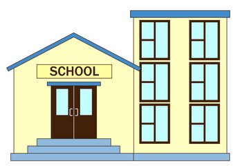 Back to school illustration cartoon style. Building design