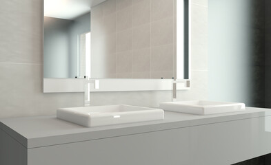 Abstract  toilet and bathroom interior for background. 3D rendering.