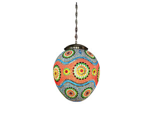 decorative traditional lamps on isolated white background. front view