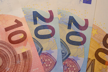 Nahaufnahme Fächer mit Euro Banknoten 