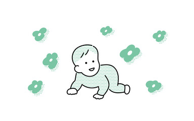 ベビーフェイス効果　かわいい赤ちゃんのイラスト