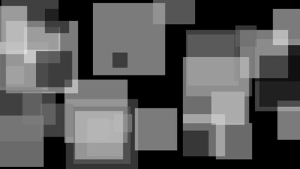 Abstract grey squares with black background
