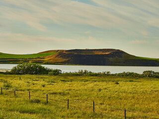 Skútustaðagígar Islandia Pseudo cráteres en el lago de los mosquitos, Lake Myvatn 